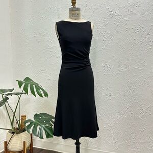 Armani Collezioni Black Midi Dress Sz 2 stretchy